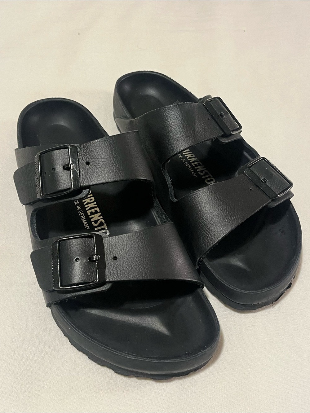 Birkenstock Exquisite Leather Wrapped Black Arizona Sandals Size Euro 40